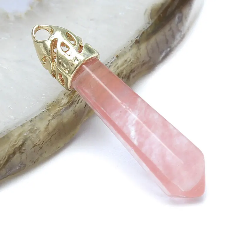 Маятниковая подвеска из натурального камня золотого цвета кварцевые Подвески с