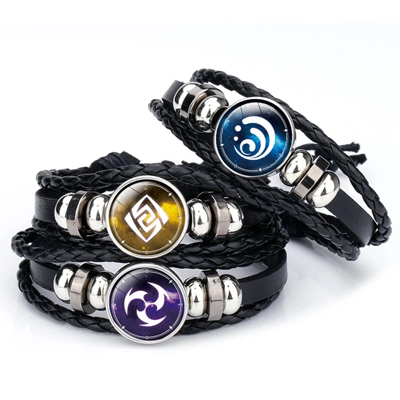 Genshin Impact Game Cosplay Prop Eye Of God Water Wind Thunder Fire Rock Ice Element Bracelet Jewelry