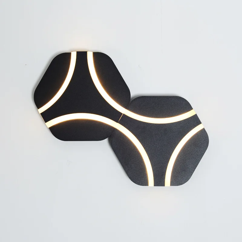

Hexagon Patchable Wall Light Sconces for Dining Room Bar Coffee Creative LED Lighting Fixtures Bathroom Bedroom Decor Wall Lamp