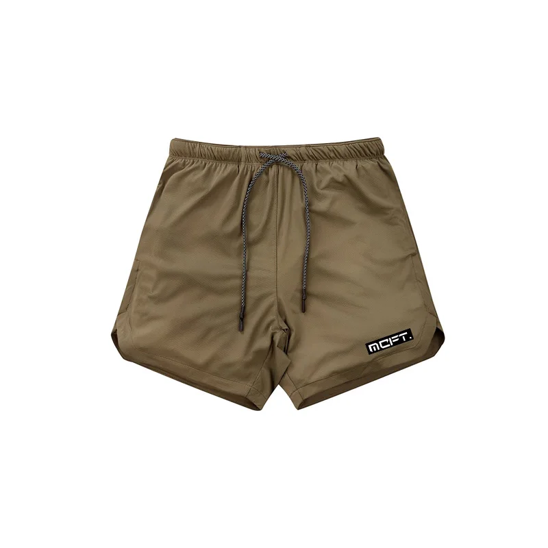Мужские s 2 в 1 шорты для спортзала мужские сетчатые быстросохнущие спортивные шорты для фитнеса потайные карманы бодибилдинг, тренировка бегунов короткие штаны - Цвет: Хаки
