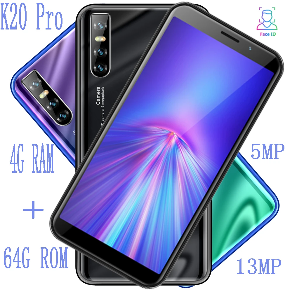 K20 Pro смартфоны 4G ram 64G rom четырехъядерный 13mp FHD камера распознавание лица разблокированные android Мобильные телефоны Дешевые celulares 3g WCDMA