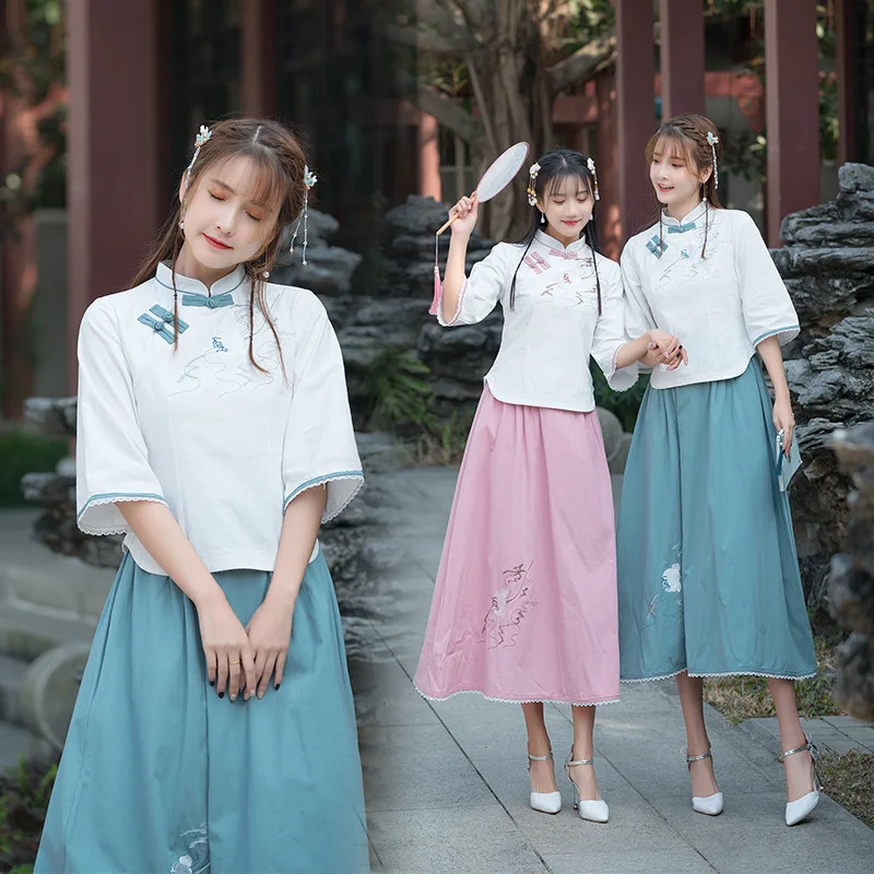 

Photo Shoot 2020 Spring And Summer Cotton Linen Slim Fit Cheongsam Small Coat the Republic of China-Style Hipster Best Friend Tw