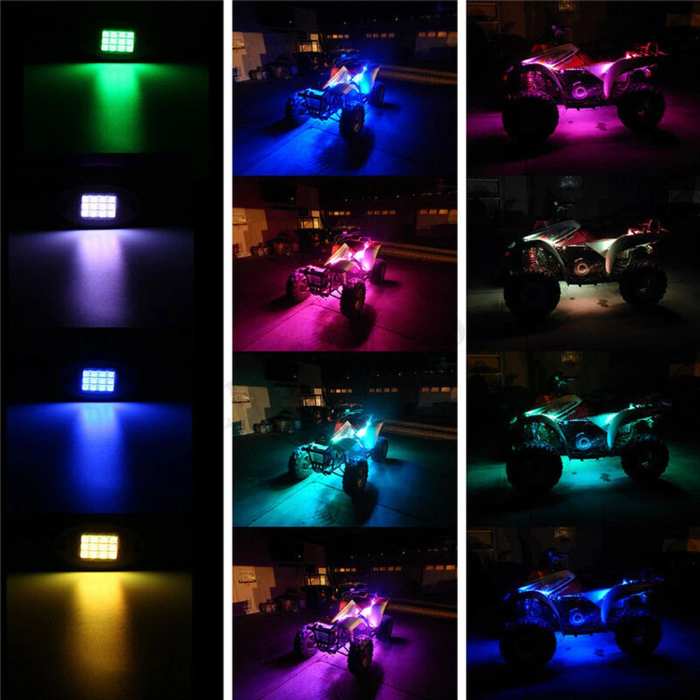 4 шт. RGB светодиодный светильник под тело рок лампа внедорожный Грузовик Лодка Bluetooth беспроводной приложение приемник автомобильные аксессуары
