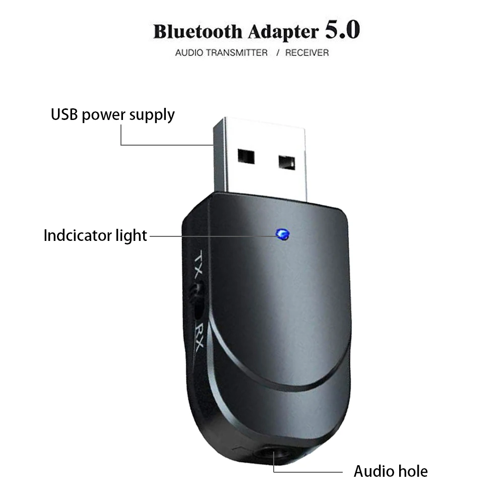 Bluetooth 5 0 аудио передатчик приемник 3 в 1 Mini мм разъем AUX USB стерео музыкальный