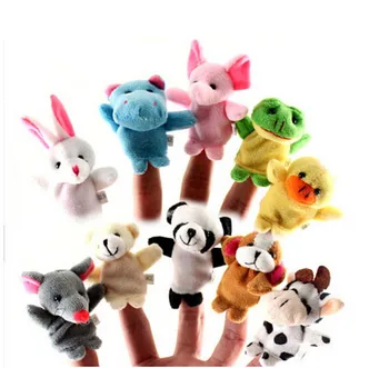 

10pcs/Lot Cartoon Animal Velvet Finger Puppet Finger Toy Finger Doll Baby Cloth Educational Hand Story Baby Toy