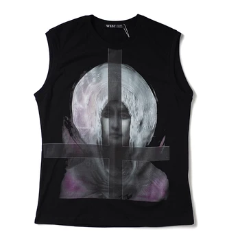 

Summer Men's Sleeveless loose Vest Our Lady of the Cross Cotton Fashion Men's Vest Jogger hip hop Casual Tops Men t shirt