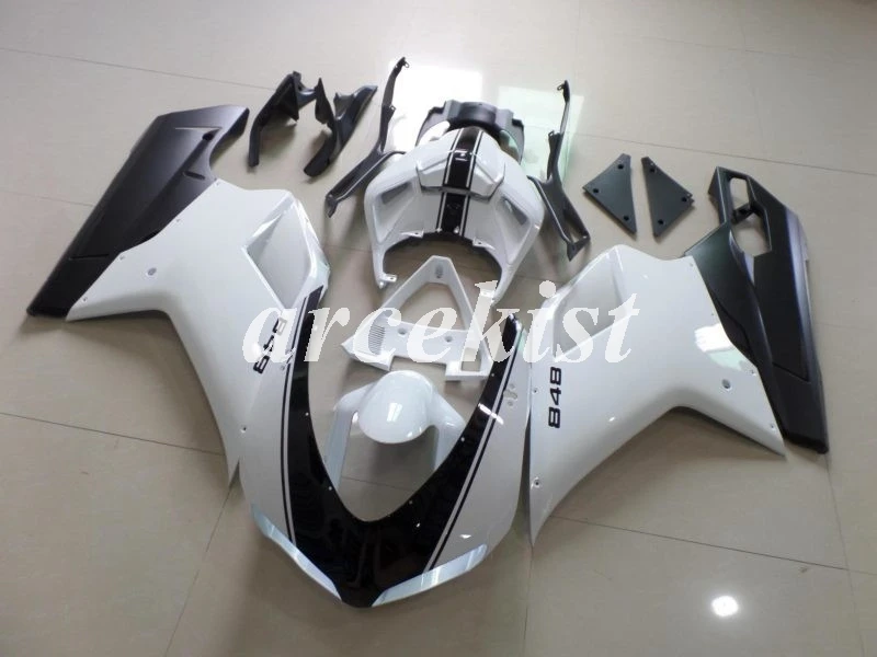 ABS полный обтекатель комплект подходит для DUCATI 848 evo 1098 1198 1098S 2007 2008 2009 2010 2011 2012 набор черный