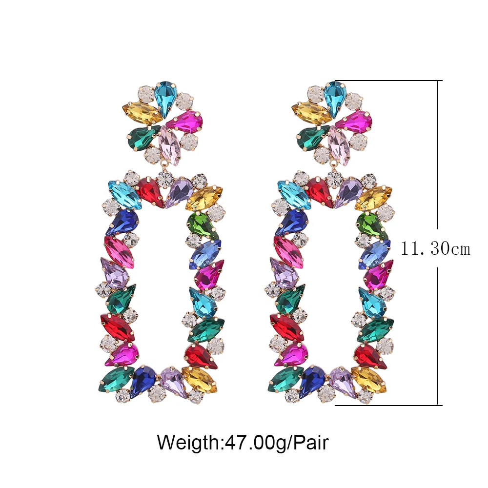 Wholeslae Rhinestone Earing Geometric Pendant Earrings Drop Earrings Jewelry Accessories For Women Fashion Trend Bijoux