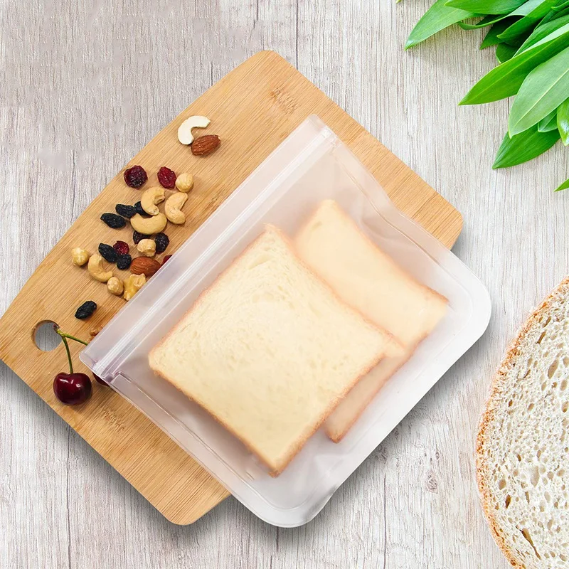 

Reusable Storage Bags, Leakproof Freezer Bags(8 Reusable Sandwich Bags&4 Reusable Snack Bags) Extra Thick Ziplock Lunch Bag for