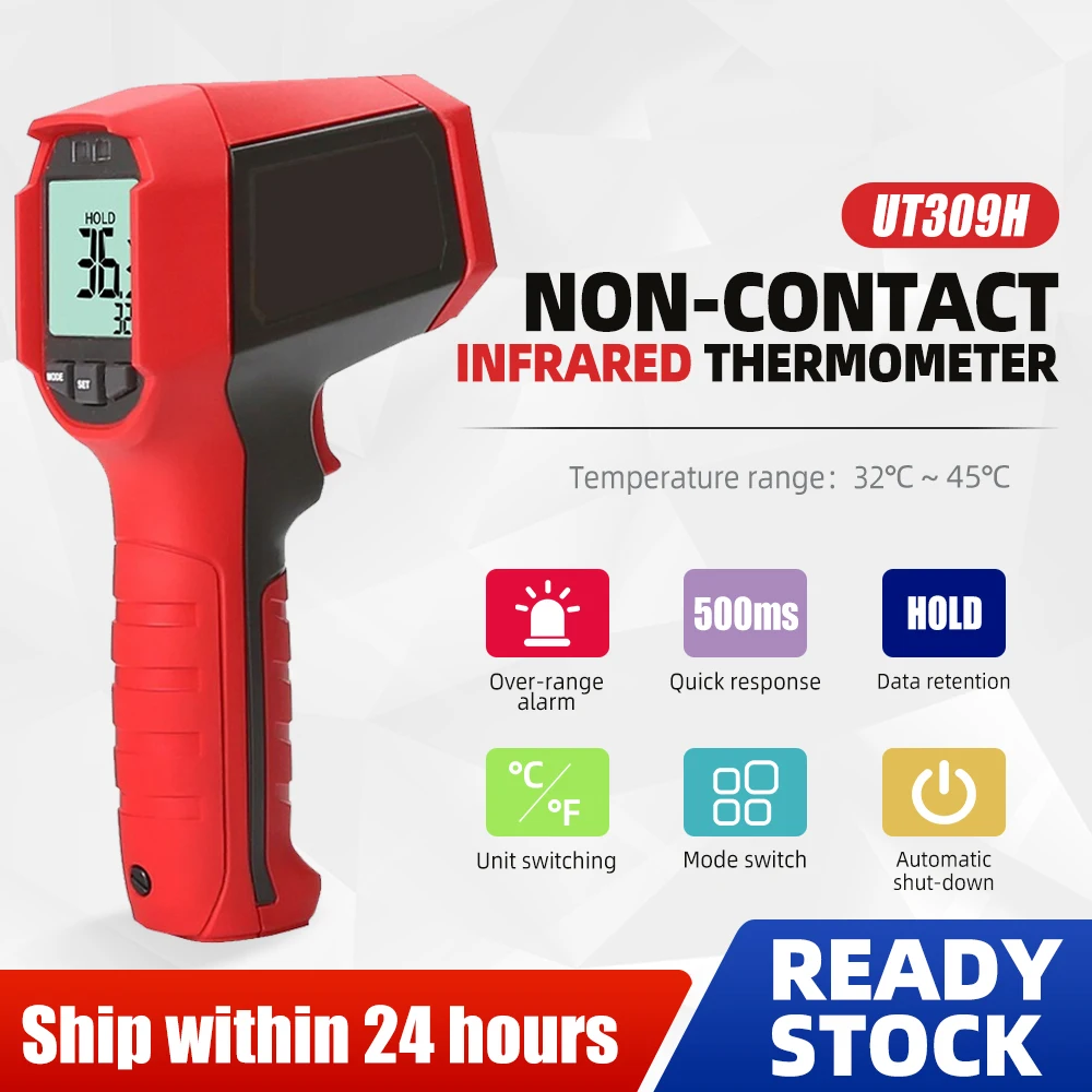 

UNI-T UTI-309H Handheld Infrared Temperature Thermometer High Precision Portable Thermometer Non-contact Infrared Thermometer