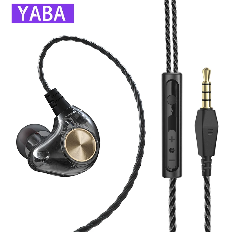 

YABA In-ear Earphone Headphones Wired Control Bass Sound Earbuds for iPhone Xiaomi Huawei 3.5mm Earphones