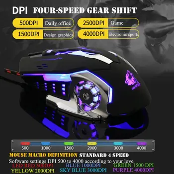 

Professional Wired Gaming Mouse 6 Buttons 4000 DPI LED Optical USB Computer Mouse Gamer Mouse Silent Mouse For Laptop