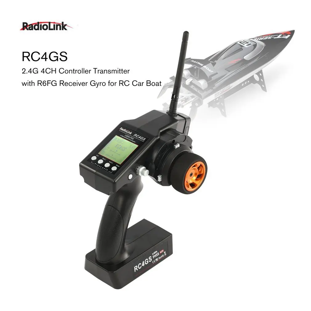 Радиолинк RC4GS 2,4G 4CH 400M дистанционный пульт дистанционного управления передатчик+ R6Fg гироскоп внутри приемника для RC автомобиля лодки