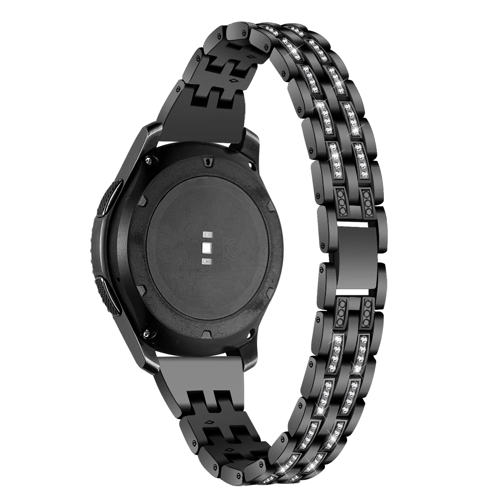 20 22 ремешок для часов, мм для samsung gear S2 S3 Смарт-часы браслет из нержавеющей стали с бриллиантами для Galaxy Watch 46 мм 42 мм ремешок