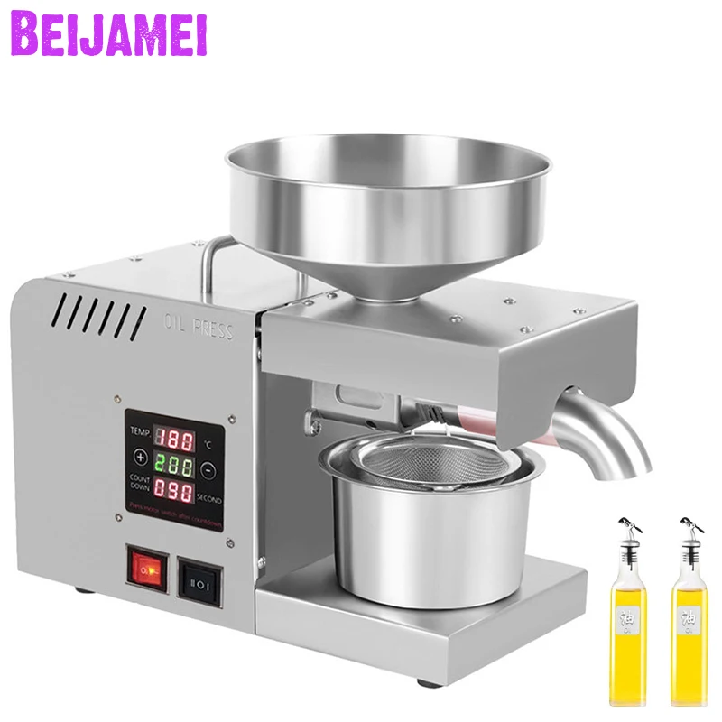 BEIJAMEI X5S Commercial Oil Press Machine Sesame Oil Pressing Machine Electric Peanut Oil Making Extracting 2