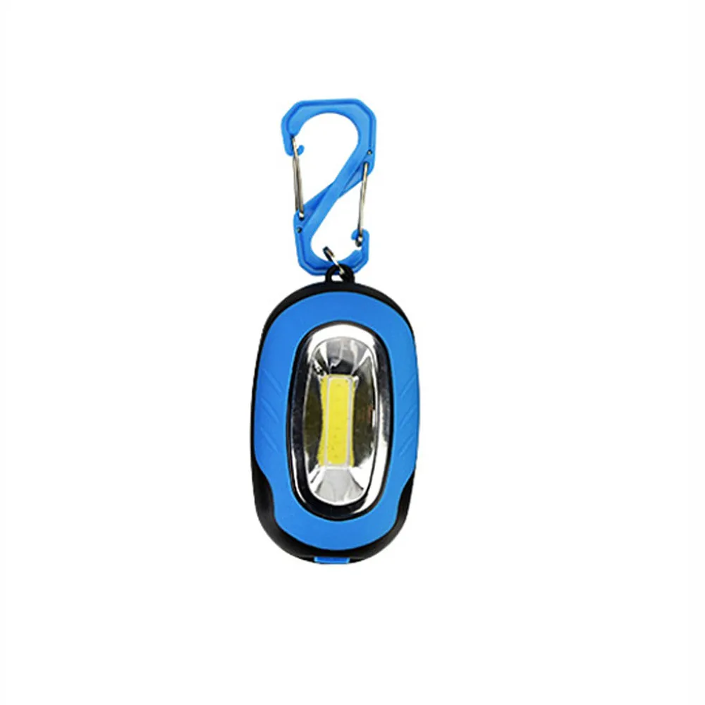 1Pcs Portable Mini COB LED Keychain Flashlight Key Chain Keyring Torch Light Lamp with Carabiner for camping hiking fishing 1024