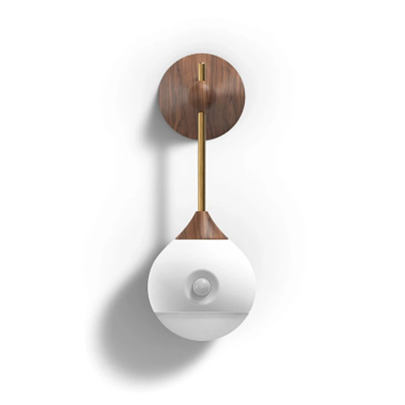 Wood Sothing Солнечный умный сенсорный Ночной светильник инфракрасная Индукционная usb зарядка Съемная Ночная лампа умный дом от youpin - Испускаемый цвет: Wood