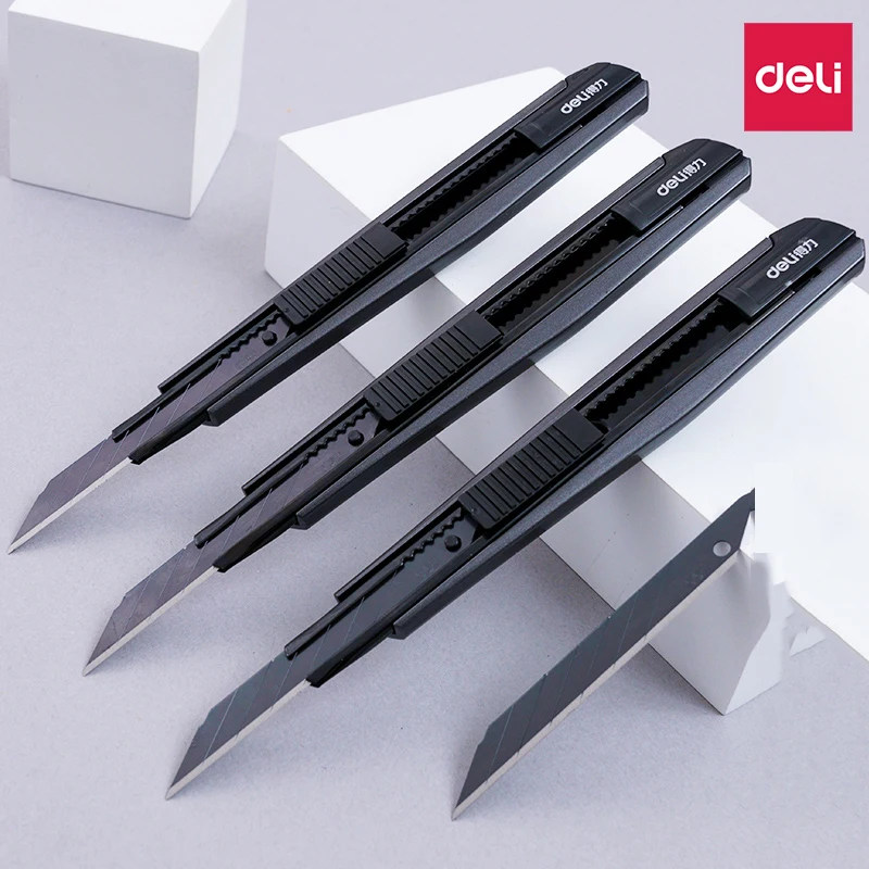 Deli-cuchillo de Metal portátil, accesorio de aleación de Zinc, cortador de papel artístico, para extracción exprés, papelería