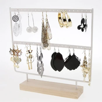 

Women Earring Display Rack Home Jewelry Shop Dangle Earring Storage Holder Iron Stand, 24 Holes