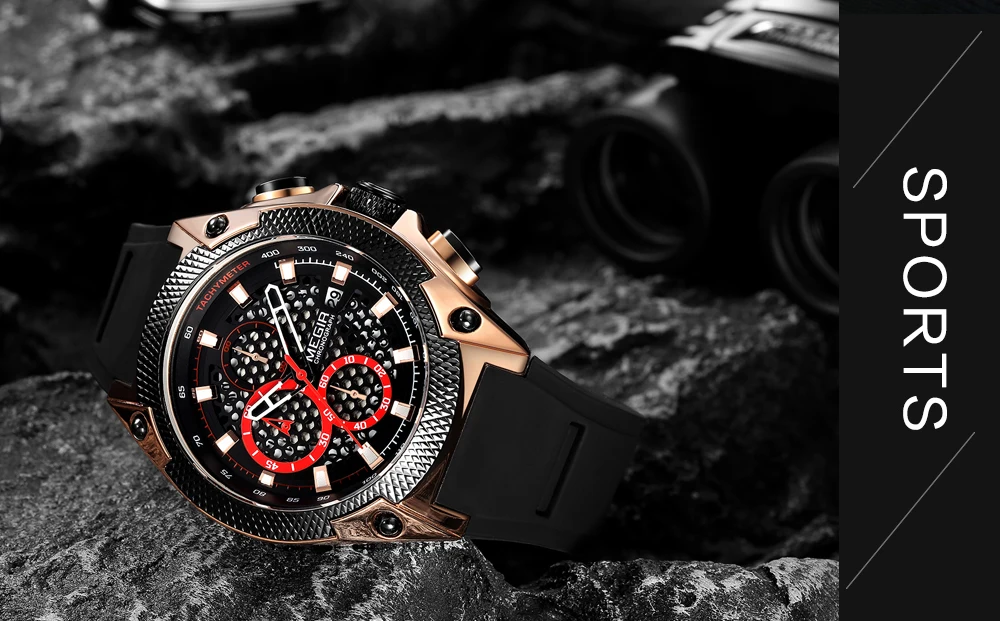 Хронограф megir часы мужские синий силиконовый браслет Военные Спортивные кварцевые часы лучший бренд Роскошные наручные часы мужские Relogio 2127