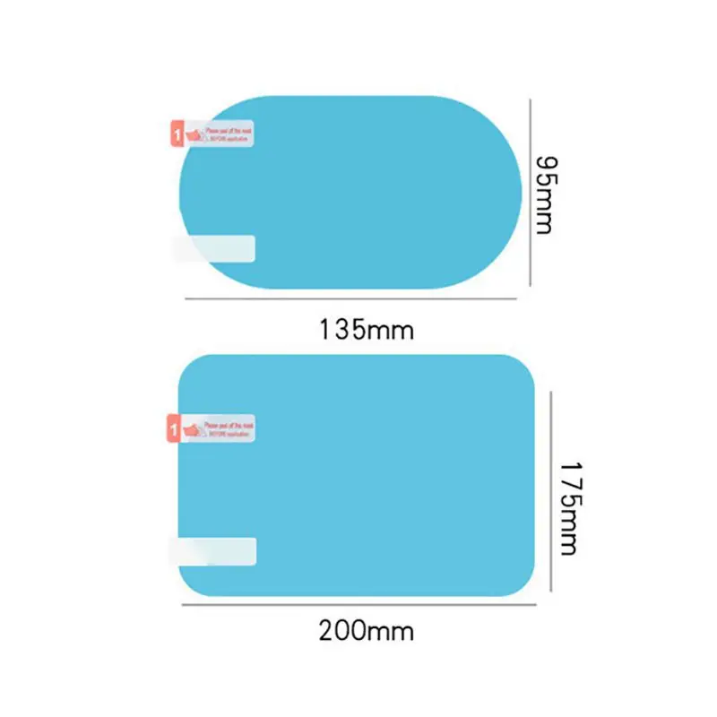 

Balight 2PCS Car Glass Film Rainproof Anti-Fog Car Rearview Mirror Sticker Protective Film Rain Shield