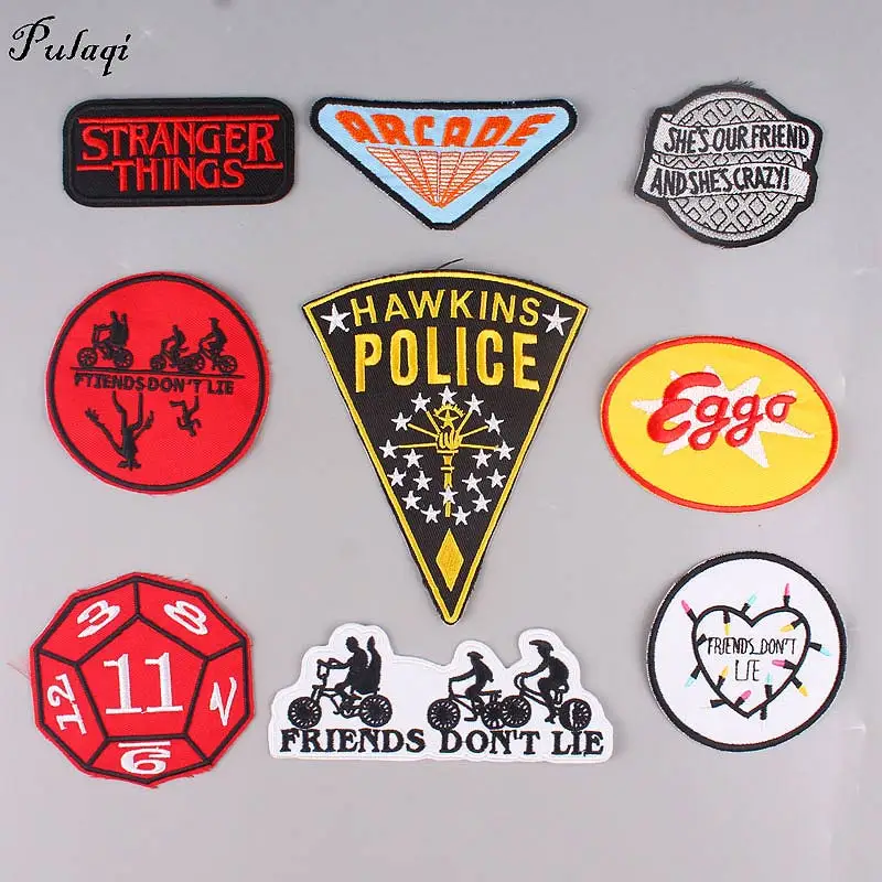 

Stranger Things Patches For Jacket Clothing Movie Patch Stripes On Clothes Appliques Cloth Accessories DIY Clothing Stickers