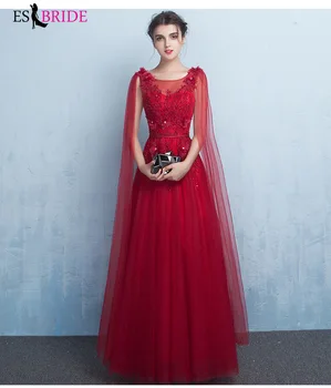 

Evening Dresses Appliques Beading A-Line O-Neck Sleeveless Tulle Elegant Formal Gowns Vestido Noite ES30422