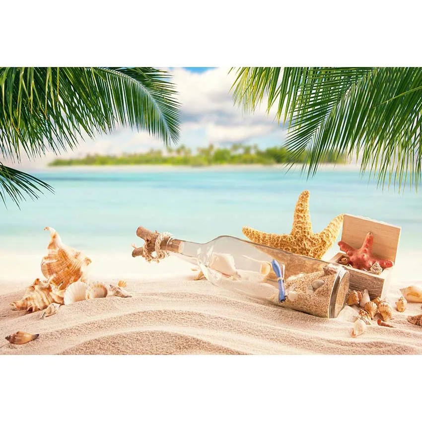 Tropical Beach and Sky Photography Backdrop
