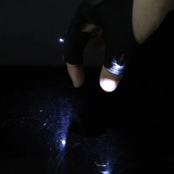 

Black Outdoor Fishing Magic Strap Fingerless Glove LED Flashlight Torch Cover Survival Camping Hiking Rescue Tool 2020 New