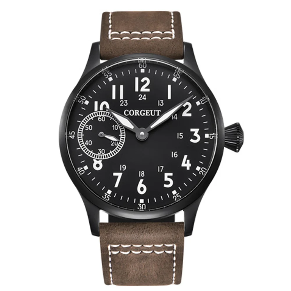 CORGEUT Top Aviator Mechanical Men's Watch Self-Winding Men's Watch NH35A Movement Leather Strap Men's Clock 2021 Luxury Brand 