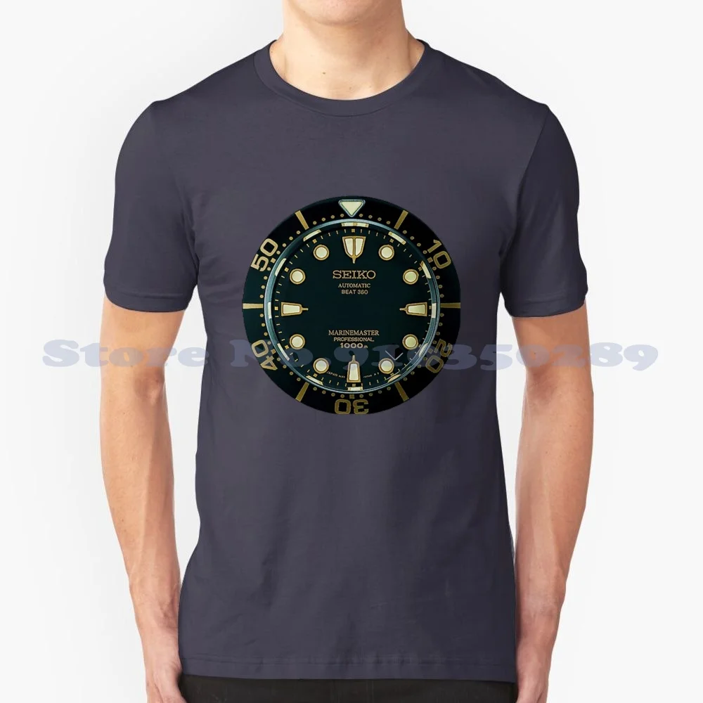 Marinemaster Retro Nero Bianco Grigio Moda Tshirt Orologio Marinemaster Retro Vintage Nero 1000