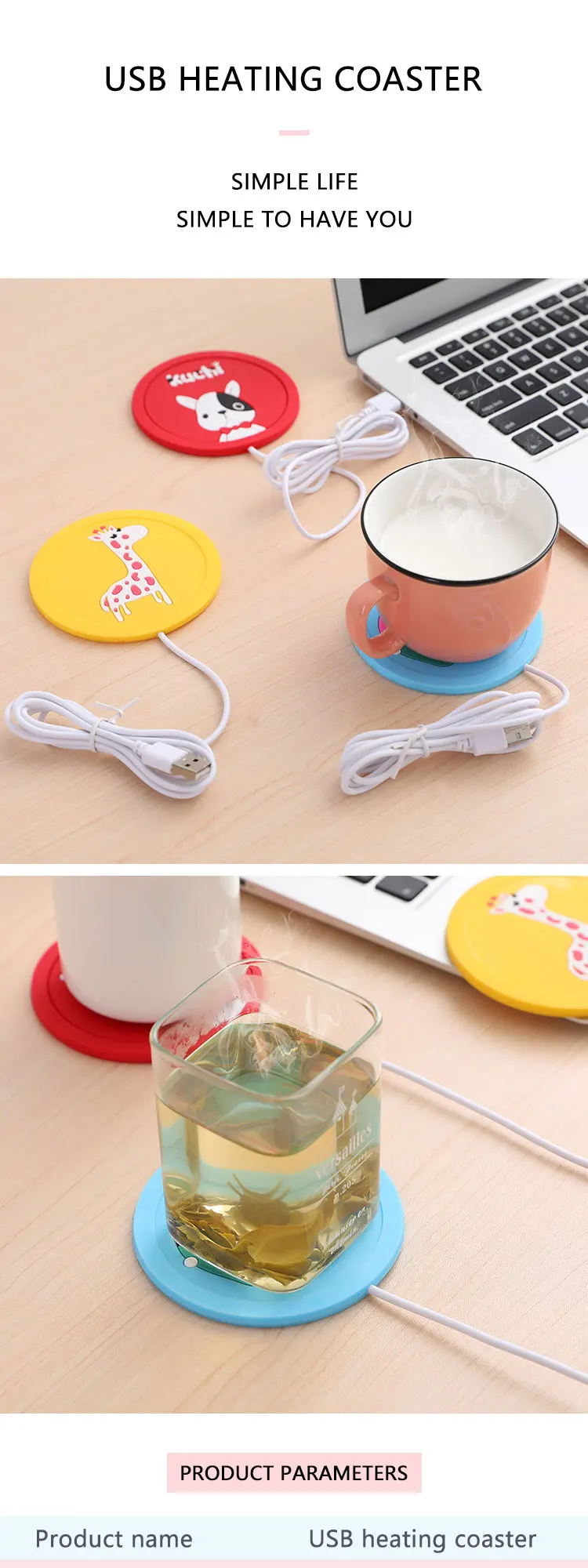 Мультяшный силикагелевый нагревательный коврик для чашки Портативный USB молочный чай термоизоляционный коврик для чашки Противоскользящий коврик силикагелевый планшет подарок