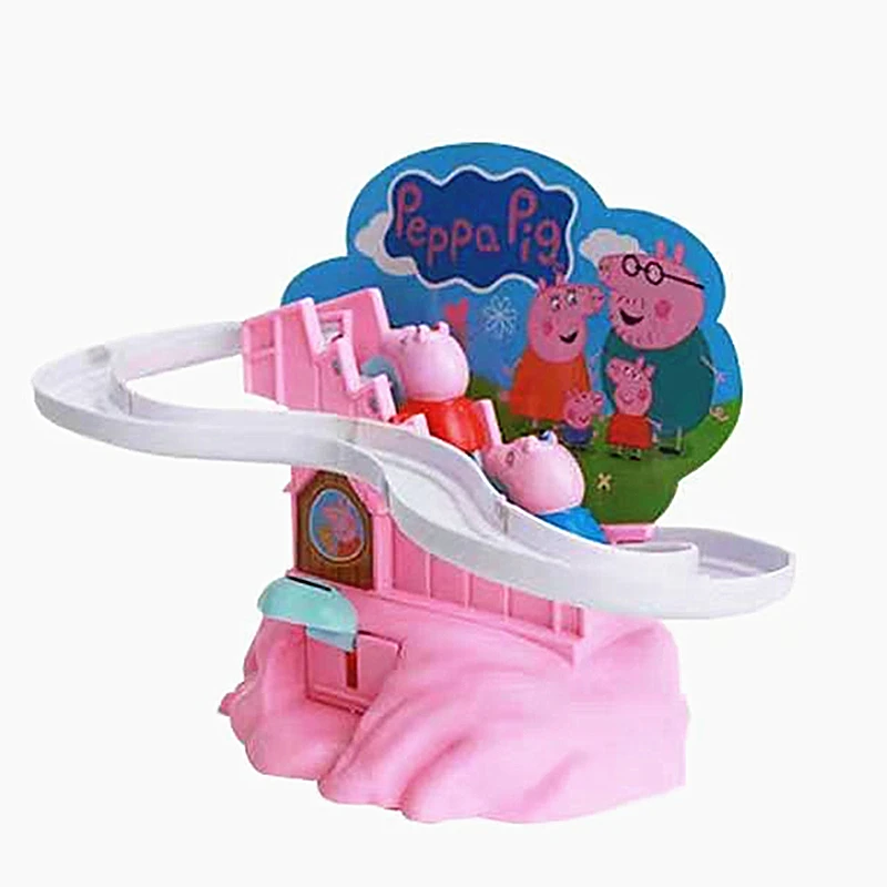 

Peppa pig manual fun toy page climb stairs track walk boy girl children toys