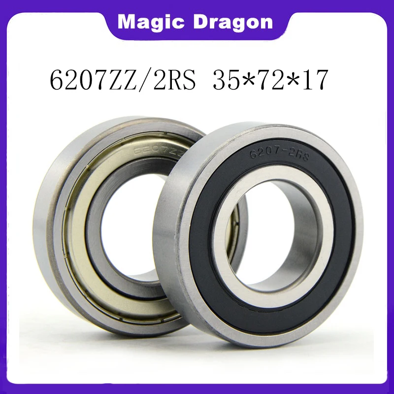 Free Shipping 6207ZZ 6207 2RS Metal Sealed High quality Deep Groove Ball Bearing 6207Z 35x72x17mm