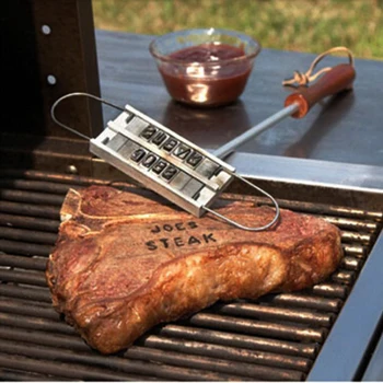 

43cm BBQ Branding Iron Tong DIY Barbecue Letter Printed BBQ Steak Tool Meat Grill Forks Barbecue Tool Accessories rotisserie