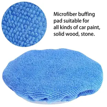 

Waxing Buffing Pads Bonnet Protector Soft Light Blue 10pcs 5-6Inch Car