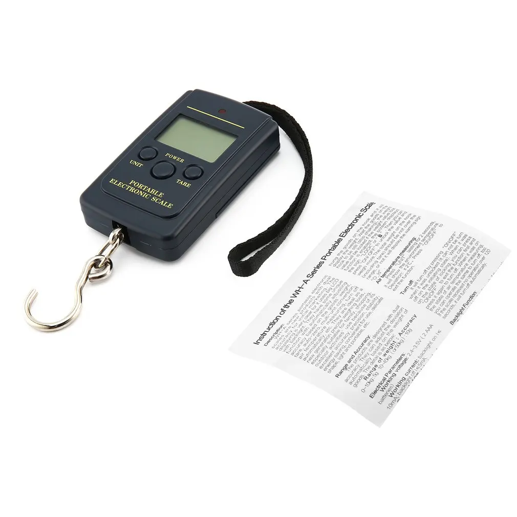 

Load 40Kg Pockets Digital Fishing Scale Protable Electronic Hanging Luggage Weighting Multi Used Balance Weight Steelyard Black
