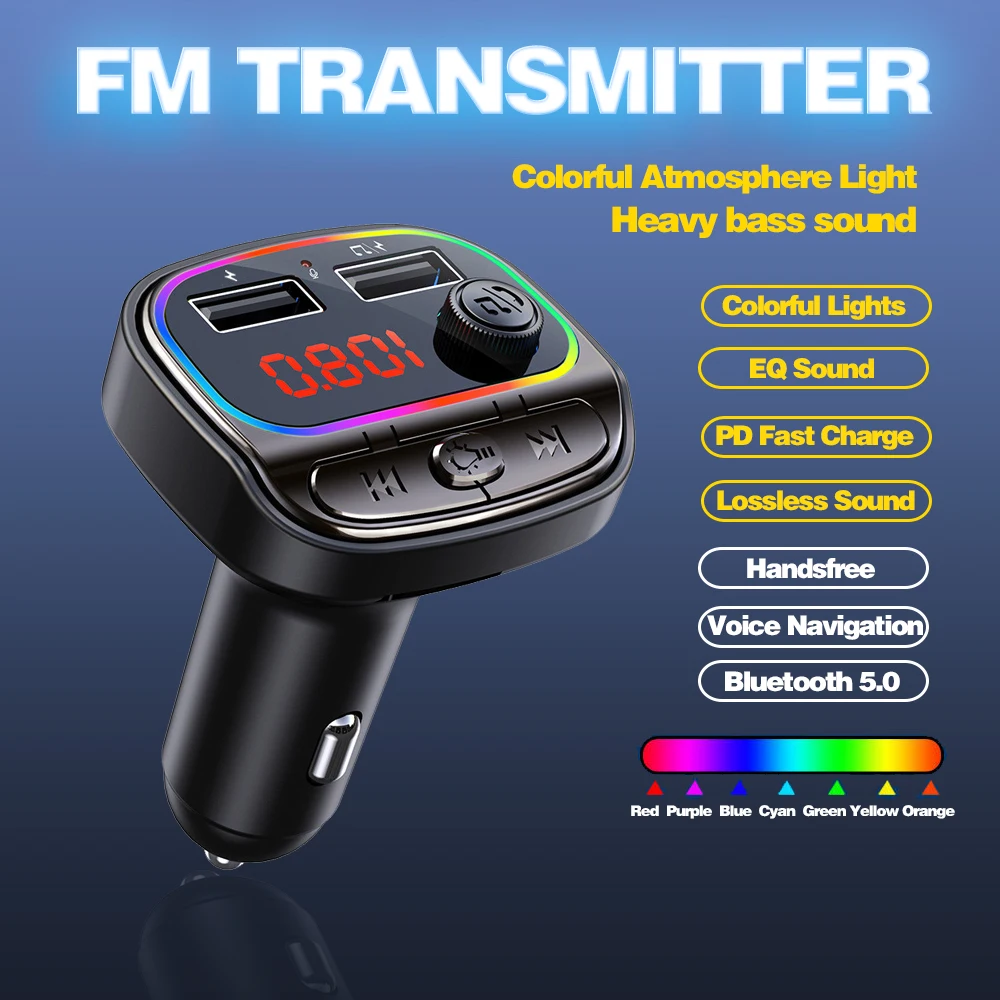 FM-трансмиттер автомобильный с Bluetooth 5 0 и 2 USB-портами | Автомобили мотоциклы