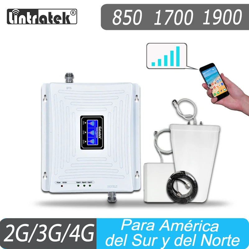 CDMA 850 Репитер сигнала Lintratek 1900 1700 2G 3G 4G GSM усилитель GSM850 2100 шт. AWS Усилитель сотового