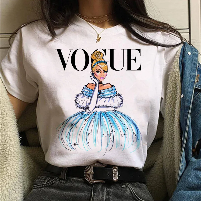 2020 New Womens T-shirt Vogue Princess Print T-shirt Fashion 90s Harajuku Female T-shirts ulzzang Girl Casual Top Woman Tee