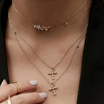 New arrive dainty delicate four star lucky girl chain cz star charm 100% 925 sterling silver choker chain silver necklace