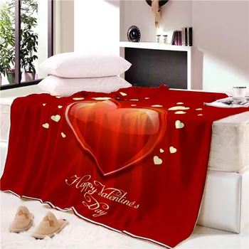 

Sholisa Pink Valentine 3d Digital Printed Spring Blanket Rectangle Flannel Warm Anti-Pilling for Home Travel Polyester Red