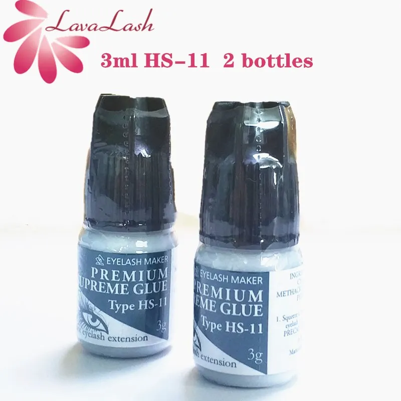 3ml 2 bottles Elite HS-11 Eyelash Extensions Glue Fast Dry Long Time Strong dry time 1-2S 7-8 weeks Fake lashes glue tools | Красота и