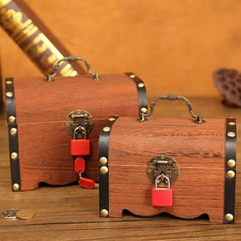 

Kids Wooden Piggy Bank Retro Money Storage Box with Lock Cash Coins Saving Jewelry Collection Protector Gift Home Decor