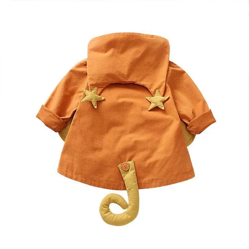 Весенне-осенняя верхняя одежда с капюшоном для новорожденных мальчиков и девочек, верхняя одежда, Тренч, повседневное хлопковое пальто для малышей