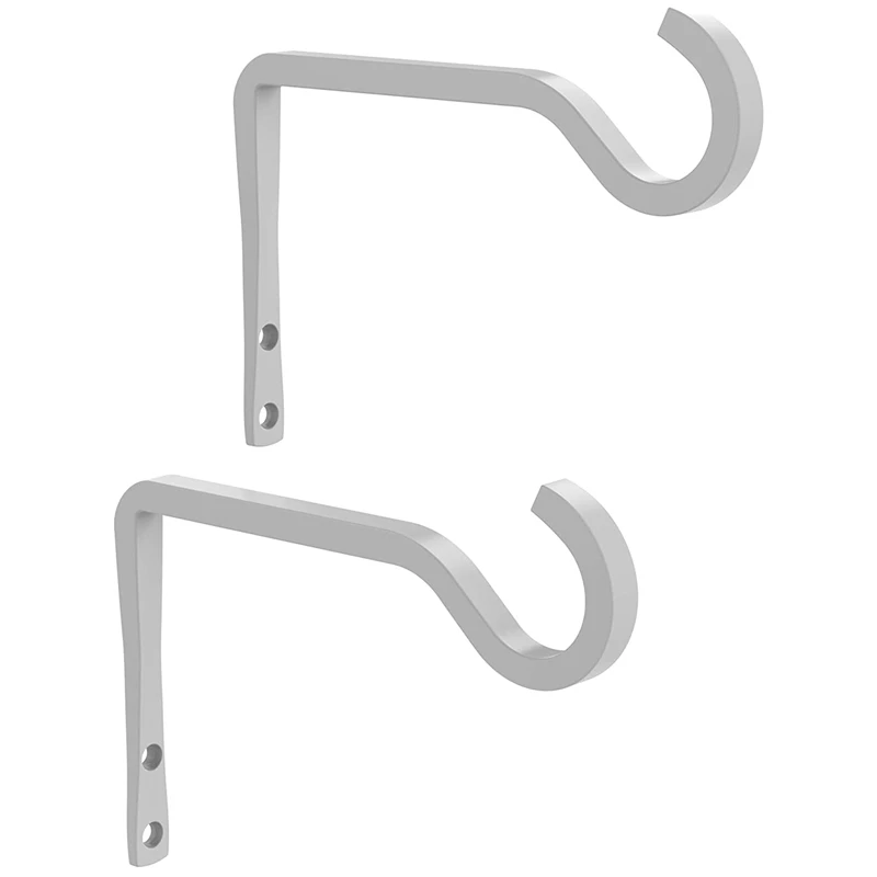 6 Inch Metal Wall-Mounted Plant Bracket Cage Hook for Outdoor Hanging Plants Bird Feeder 2 Pieces (White) | Мебель