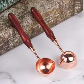 

1PC Vintage Wooden Sealing Wax Stamp Anti-Warm Spoon for Melting Furnace Seal Scrapbooking Stamps