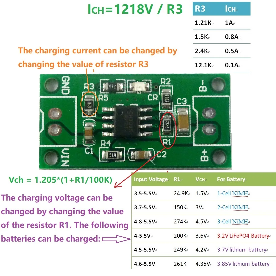 1A NiMH многоцелевое зарядное устройство 1,5 V 3V 4,5 V CC/CV зарядный Модуль 1,2 V 2,4 V 3,6 V батареи