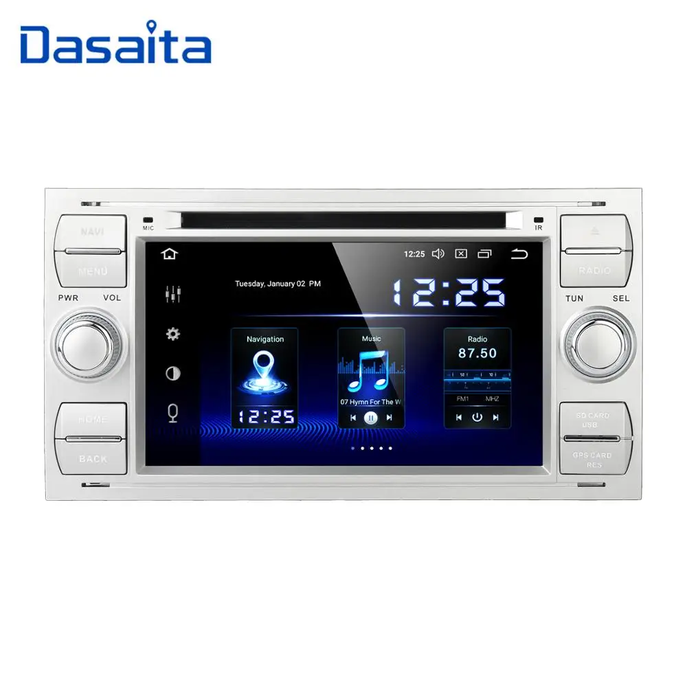 Dasaita 7&quot HD Screen 2 din Android 10.0 Car DVD Player for Ford Focus Kuga Fiesta Mondeo 2003 2004 2005 2006 2007 GPS 64G ROM |