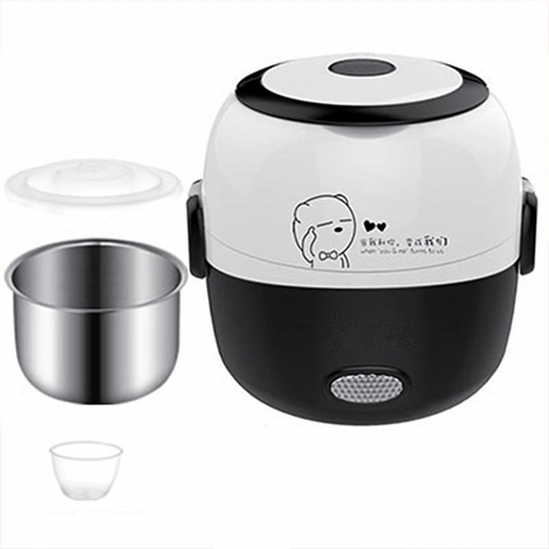 110v 220v Mini Rice Cooker Thermal Heating Electric Lunch Box Portable